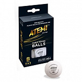 Мячи для настольного тенниса Atemi 3* (6шт) white