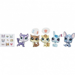 Игровой набор Littlest Pet Shop 5 зверюшек с аксессуарами №2 (B0282)