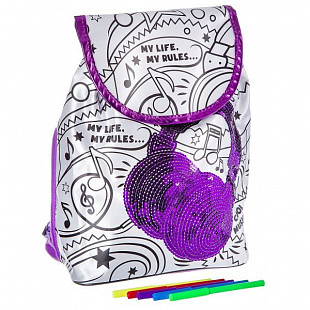 Рюкзак для раскрашивания Bondibon Диско с пайетками ВВ2295