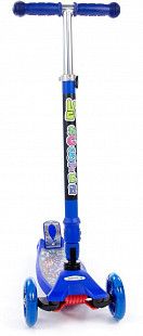 Детский самокат (со складной ручкой) (с наклейкой V1) # 0072C-V1(С) синий