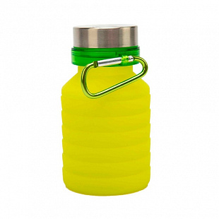 Бутылка для воды Bradex силиконовая складная с крышкой и карабином TK 0271