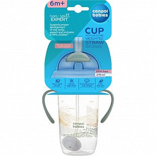 Поильник непроливающий Canpol babies Mountains с трубочкой и утяжелителем 270 мл 6+ (56/620_gre) green