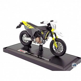 Масштабная модель мотоцикла Maisto 1:18 2023 Husqvarna 701 Supermoto 39300 (20-23091) Rat Black/Grey/Yellow