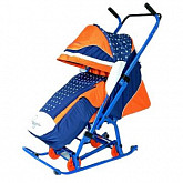 Санки-коляска RT Скользяшки Мозаика 0913-Р14 blue/orange/white