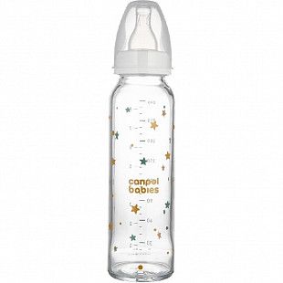 Стеклянная бутылочка для кормления Canpol babies TOYS с узким горлышком 240 мл., 12 мес.+ (42/201_white)