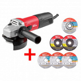 Одноручная углошлифмашина Wortex AG 1210-1 + 6 кругов AG1210100013A1