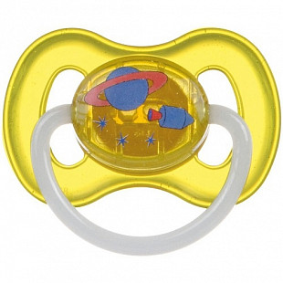 Пустышка Canpol babies Космическая Силиконовая Круглая 0-6 мес 23/255 Yellow