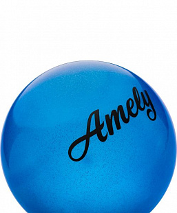 Мяч для художественной гимнастики Amely с блестками AGB-102 19 см blue