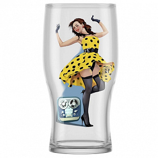 Набор бокалов для пива Декостек Рin-up beer Магнитофон 500 мл 2 шт 304/2-Д