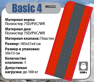 Самонадувающийся коврик BTrace Basic 4 (M0222)
