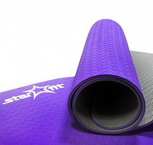 Гимнастический коврик для йоги, фитнеса Starfit FM-201 TPE purple/grey 173x61x0,6