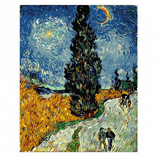 Картина по номерам Picasso Дорога с кипарисами и звездой PC4050101