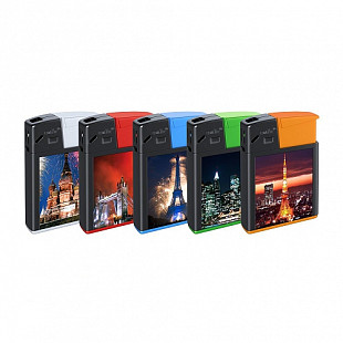 Зажигалка пьезо многоразовая 3D City XHD8888