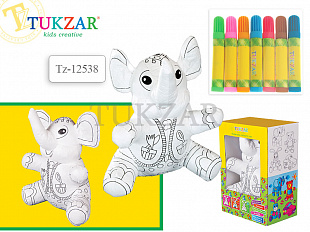 Игрушка-раскраска Tukzar Слон с набором фломастеров TZ 12540