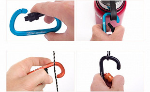 Карабин сувенирный Naturehike D Shape 8 см с муфтой Orange