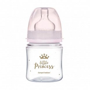 Антиколиковая бутылочка для кормления Canpol babies Easy Start ROYAL BABY с широким горлышком 120 мл., 0+ мес. (35/233_pin) pink
