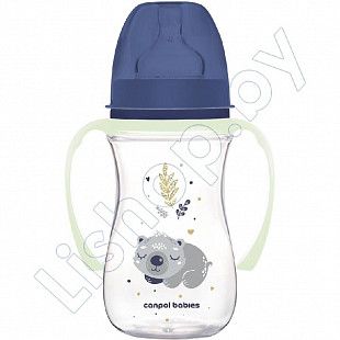 Антиколиковая бутылочка для кормления Canpol Babies Easystart Sleepy Koala с широким горлышком 240 мл, 3+ мес. (35/237_blu)