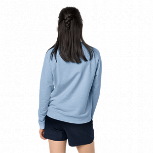 Пуловер женский Jack Wolfskin Logo Sweatshirt W ice blue