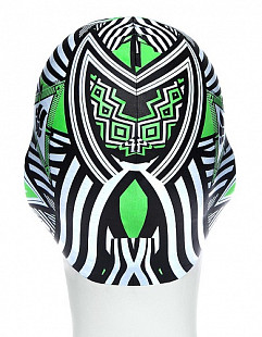 Шапочка для бассейна (плавания) взрослая Mad Wave Silicone Printed Stripes green