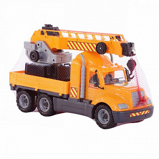 Игрушка Полесье Автомобиль-кран с поворотной платформой серии Майк 55613