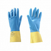 Перчатки JetaSafety из неопрена защитные промышленные yellow/blue
