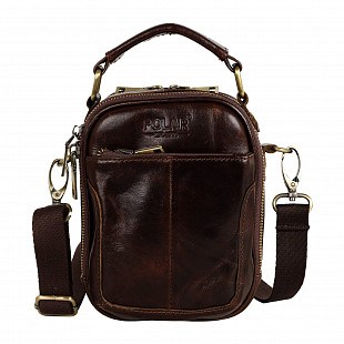 Мужская кожаная сумка Polar 24021 black