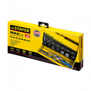 Набор метчиков и плашек Stayer M3-M12 32 пр 28014-H32
