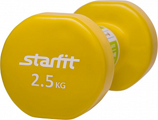 Гантель виниловая Starfit DB-101 2,5 кг yellow