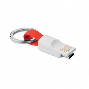 Брелок с переходником USB - Type C red MO917105
