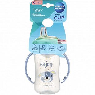 Поильник Canpol babies CUTE ANIMALS с ручками и силиконовым носиком 6м+ 320мл (56/512_blu2) blue