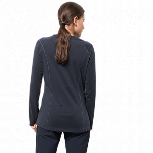 Футболка женская Jack Wolfskin Hollow Range Longsleeve Women night blue