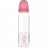 Стеклянная бутылочка для кормления Canpol babies NIGHT DREAMS с узким горлышком 240 мл., 12 мес.+ (42/101) pink