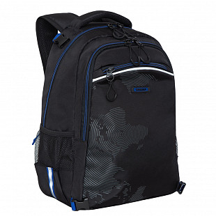Рюкзак школьный GRIZZLY RB-056-1 /4 black/blue/grey