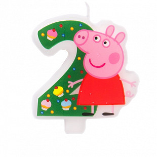 Свеча-цифра №2 Росмэн Пеппа-принцесса 29734