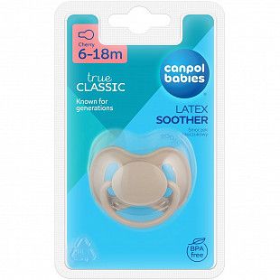 Пустышка Canpol babies Nude Латексная Круглая 6-18 мес. (23/224_bei) beige