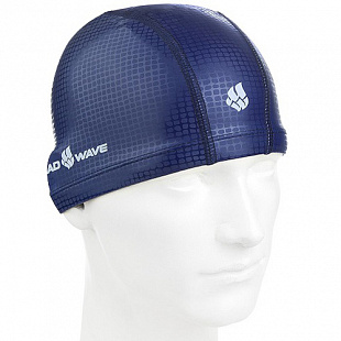 Шапочка для бассейна (плавания) взрослая Mad Wave PU Coated Texture blue