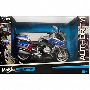 Масштабная модель мотоцикла Maisto 1:18 BMW R 1200 RT Germany - Polizei (32306) silver/blue