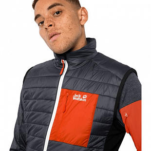 Ветрозащитный утепленный жилет мужской Jack Wolfskin Routeburn Vest M ebony
