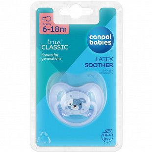 Пустышка Canpol babies Cute Animals Латексная Круглая 6-18 мес. (22/594_new) blue