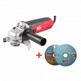 Одноручная углошлифмашина Wortex AG 1213E + 2 круга по металлу Lugaabrasiv AG1213E00011A3