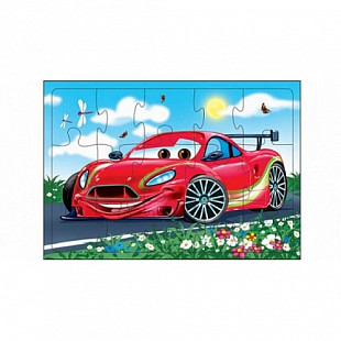 Пазл-рамка Рыжий Кот Красная машинка П15-0798