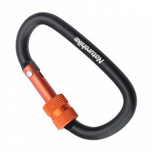 Карабин сувенирный Naturehike D Shape 6 см с муфтой Black