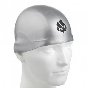 Шапочка для бассейна (плавания) взрослая Mad Wave R-Cap silver