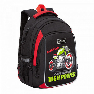 Рюкзак школьный GRIZZLY RB-152-3 /1 black/red