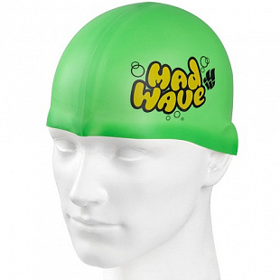Шапочка для бассейна (плавания) детская Mad Wave Junior Solid green