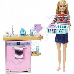Набор мебели и аксессуаров Barbie Посудомоечная машина (HJV32 HJV34)
