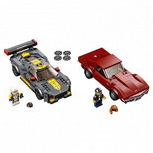 Конструктор LEGO SPEED CHAMPIONS Гоночные автомобили Chevrolet Corvette C8.R Race Car and 1968 Chevrolet Corvette 76903