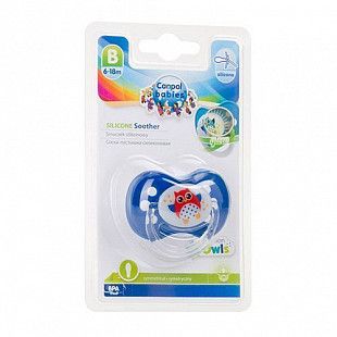 Пустышка Canpol babies Owls Силиконовая Симметричная 6-18 мес. (22/569) blue