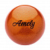 Мяч для художественной гимнастики Amely с блестками AGB-103 19 см orange