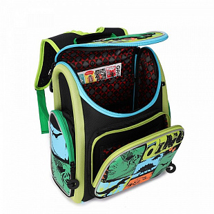 Школьный рюкзак GRIZZLY RA-970-5 black/green
